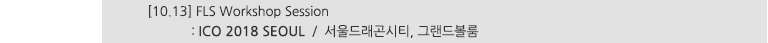 [10.13] FLS Workshop Session : ICO 2018 SEOUL / 서울드래곤시티, 그랜드볼룸